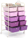 GOFLAME 10-Drawer Rolling Storage Cart, Art Craft Storage Organizer on Wheels