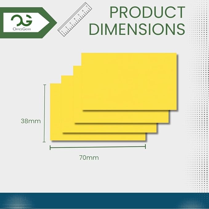 OfficeGear Yellow Shelf Edge Labels 21-up 38x70mm Printable A4 Card Perforated - Image 4