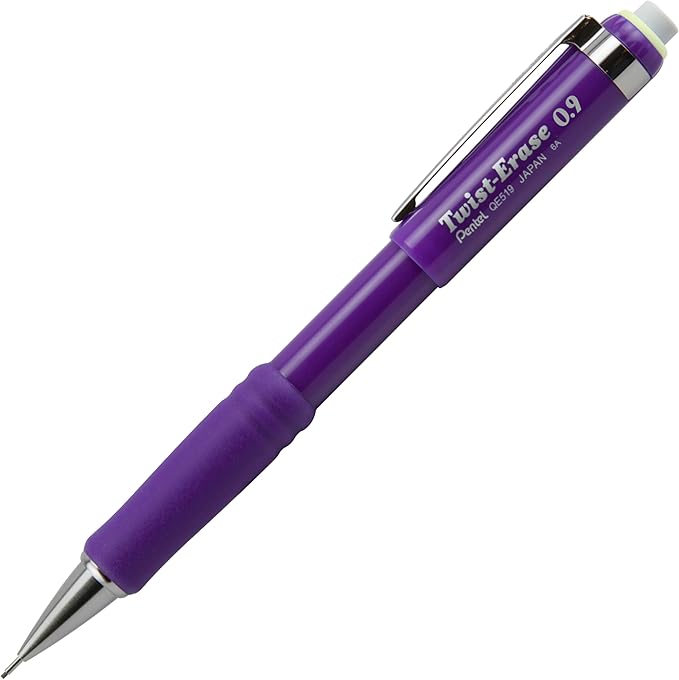 Pentel Twist-Erase III Mechanical Pencil, Bold Line, Violet Barrel - Image 2