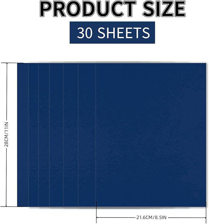 30 Sheets Navy Blue Cardstock 8.5'' x 11'', 250gsm/90lb Heavyweight Cover - Image 2