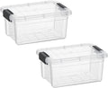 Superio Storage Bins with Lids- 2 Pack, 1.85 Qt Clear Boxes by Superio