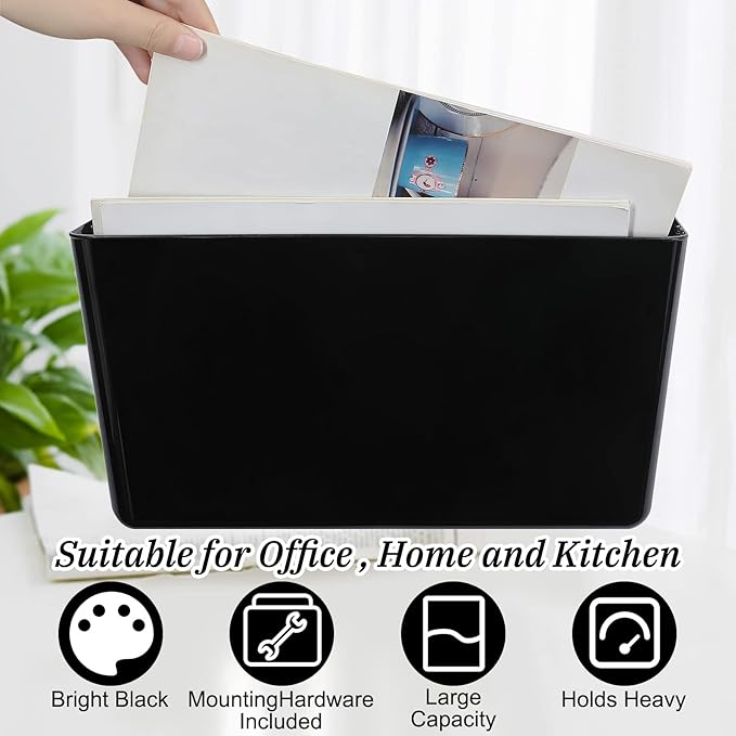 Colarr 8 Pcs Wall File Holder Organizer Plastic Wall Mount Mail Organizer - Image 3