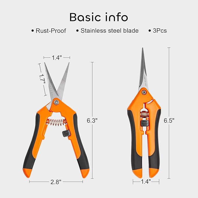 GROWNEER 6 Packs Pruning Shears Gardening Hand Pruning Snips - Image 4