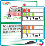 3+50PCS,Magnetic Lined Paper for Whiteboard 23.3x16.5in, Giant Notebook Paper for Classroom Draw Write Dry Erase Handwriting Chart Kids for Teachers (Note+Ten),Ten Math 16.5x11.7in