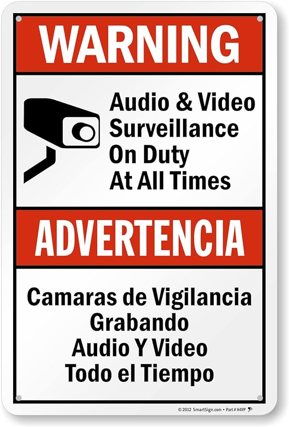 SmartSign 18 x 12 inch “Warning by SmartSign