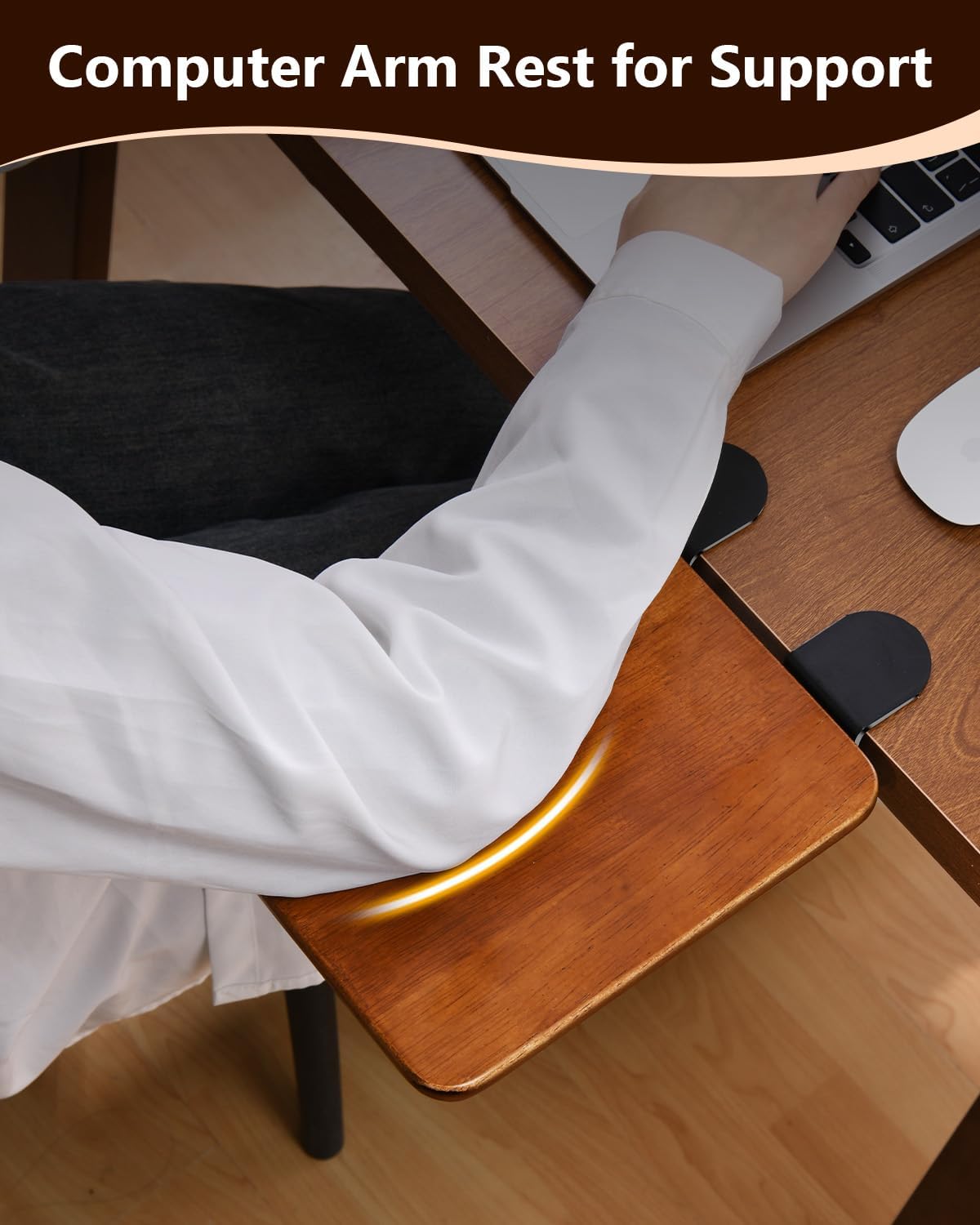 Ergonomic Desk Extender Tray, 8.2"x7.6" Table Mount Arm Wrist Rest ...