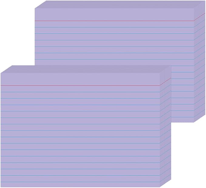 JINMIKEJI Purple Ruled Index Cards 5x7 Inch by JINMIKEJI