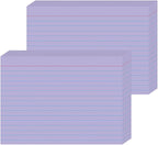 JINMIKEJI Purple Ruled Index Cards 5x7 Inch by JINMIKEJI