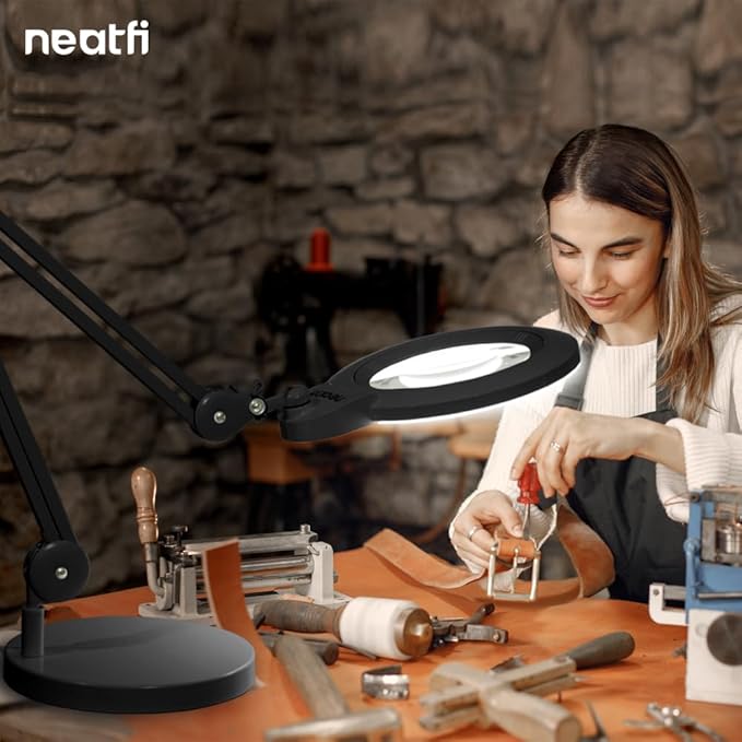 Neatfi XL Bifocal LED Magnifying Lamp, 7-Inch Acrylic Lens, 5D/20D Magnification - Image 5