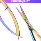 Cross Edge Spring Scissors 5 Inch straight Stainless Steel Precision Eyebrow & - Image 5