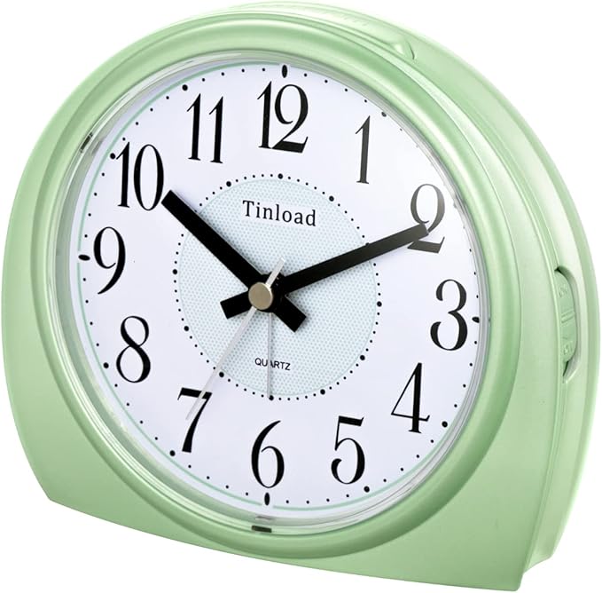 Tinload 5.5" Large Analog Alarm Clock Silent Non Ticking, Gentle Wake, Beep - Image 2