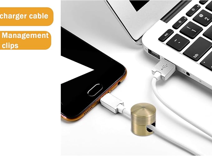 6 Sets Charger Cord Holder, Antique Copper Color Metal Adhesive Cable - Image 6