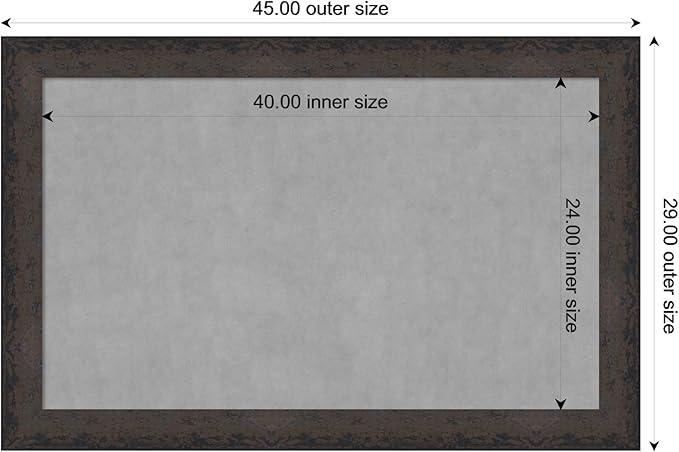 Amanti Art Black Framed Magnetic Board 29x45 Large Vision Board - Image 3