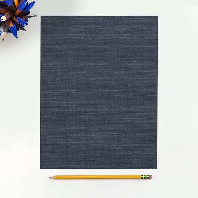 LUXPaper 8.5" x 11" Cardstock | Letter Size | Nautical Blue Linen | 100lb. - Image 3