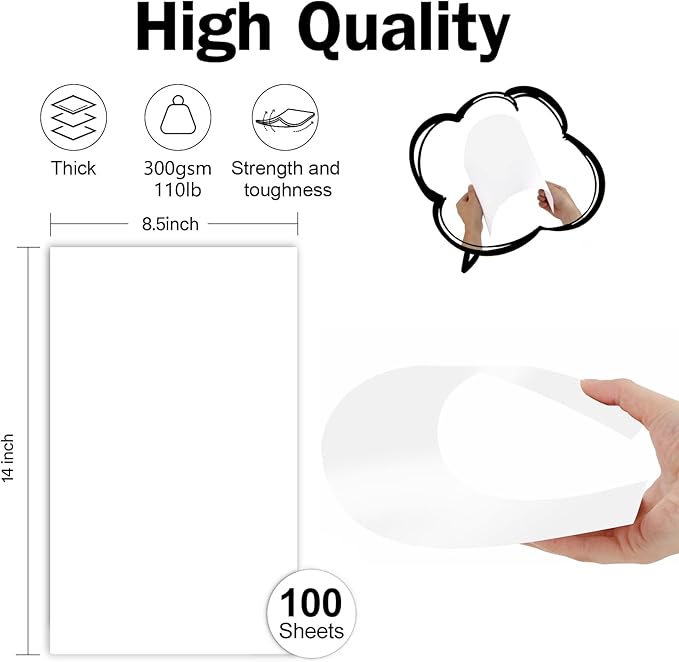 Legal Size Cardstock 8.5x14 White, Goefun Card Stock 110lb Premium Heavy - Image 2