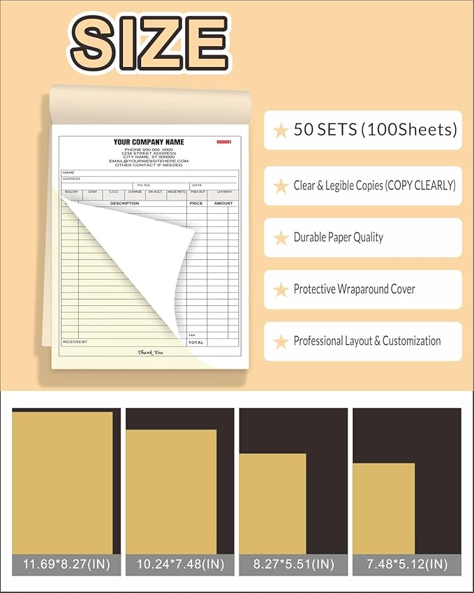 Custom Carbonless Invoice Book - Image 3