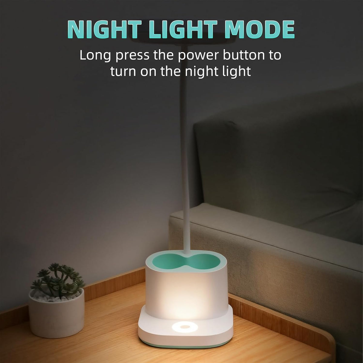 LED Desk Lamp for Dorm Home Office Bedroom, Dimmable Reading Light