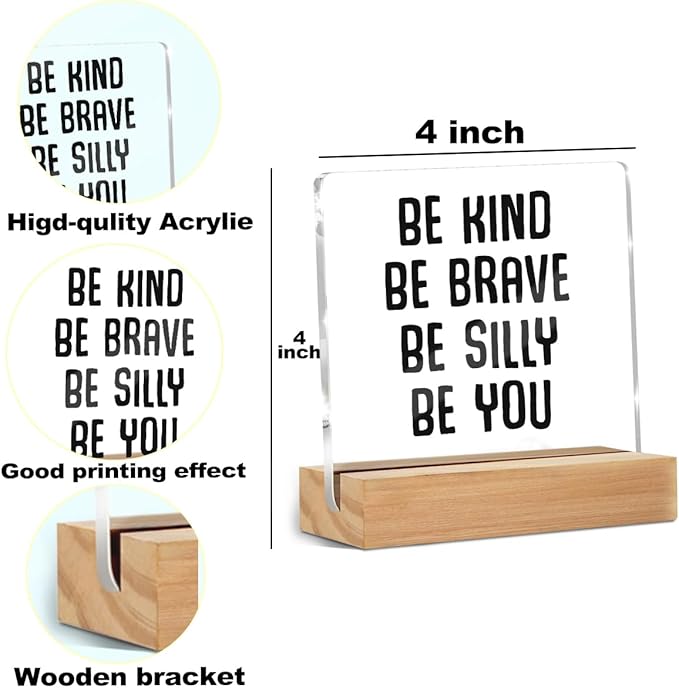 Inspirational Gifts for Women Men, Motivational Desk Decor Acrylic Sign - Image 2
