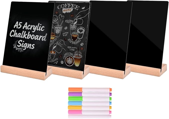 Pintuson 4 Pack Mini Chalkboard Signs by HOME