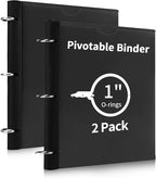 360° Pivotable 3 Ring Binder, Upgraded Foldable Binders 1 inch 2 Pack, Thin by 360%C2%B0PivotableBinderNotebook