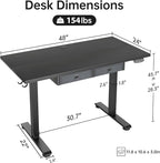 Agilestic Standing Desk with 2 Drawers, Adjustable Height Electric Desk with - Image 3