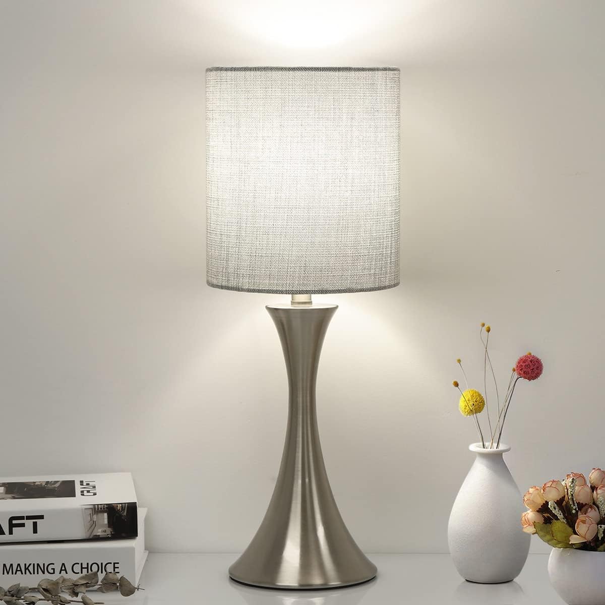 3 way touch control table lamp, dimmable bedside shown in use