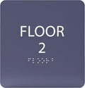 Navy ADA Floor 2 Sign with Braille – Made from Durable Acrylic and Ready to by ADACentralSigns