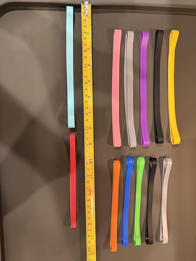 Rubber Bands Silicone 8 inch and 6.3 inch 12 Pcs Mixed size Large Elastic Bands - Image 7
