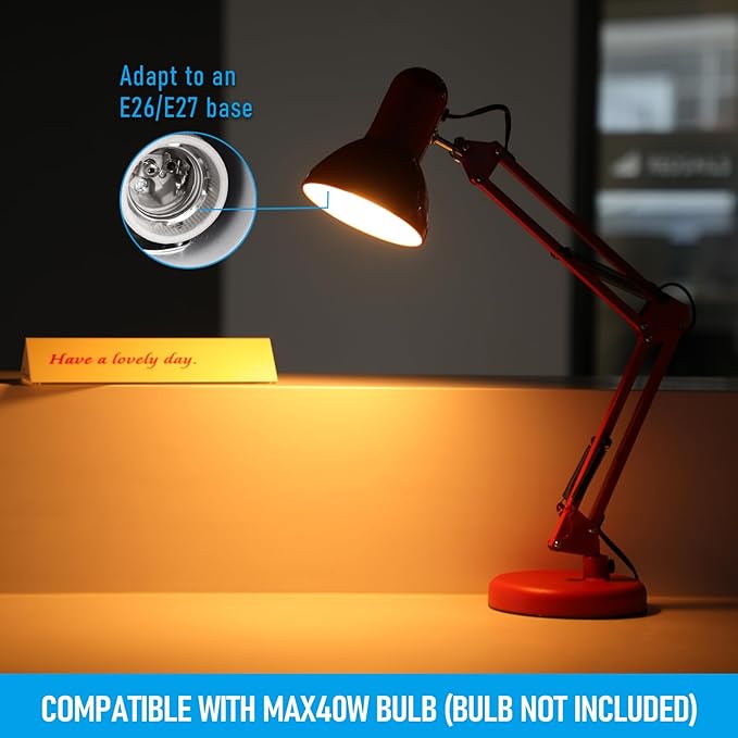 TORCHSTAR Metal Desk Lamp with Clamp, Swing Arm, Architect Adjustable Gooseneck - Image 7