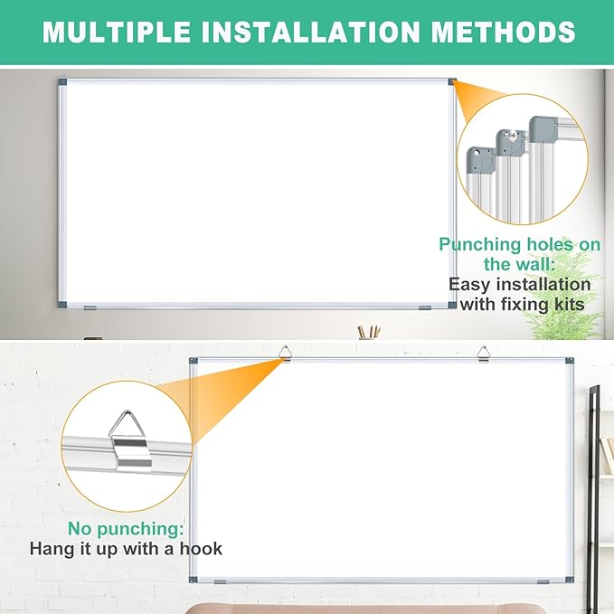 H-Qprobd Dry Erase White Board for Wall 6' x 3' Large Magnetic Whiteboard - Image 4