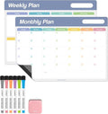 Loukin 17"x11.8" Dry Erase Calendar Set, Electrostatic Adsorption Whiteboard by LOUKIN