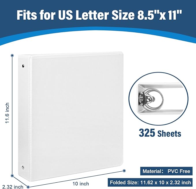 1.5-Inch 3-Ring Binder with Pockets, 1-1/2’’ Premium View Binders with Three - Image 2