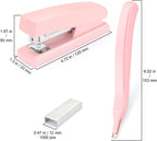 ZZTX Desktop Stapler with Remover & 1000 Staples Pink | Durable & sturdy, Office & home