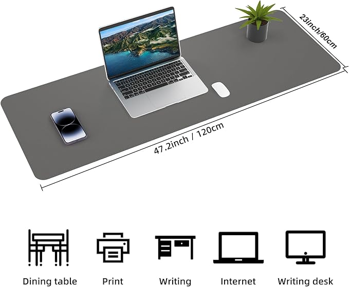 Leather Desk pad Protector, Large Desk mat - Image 2