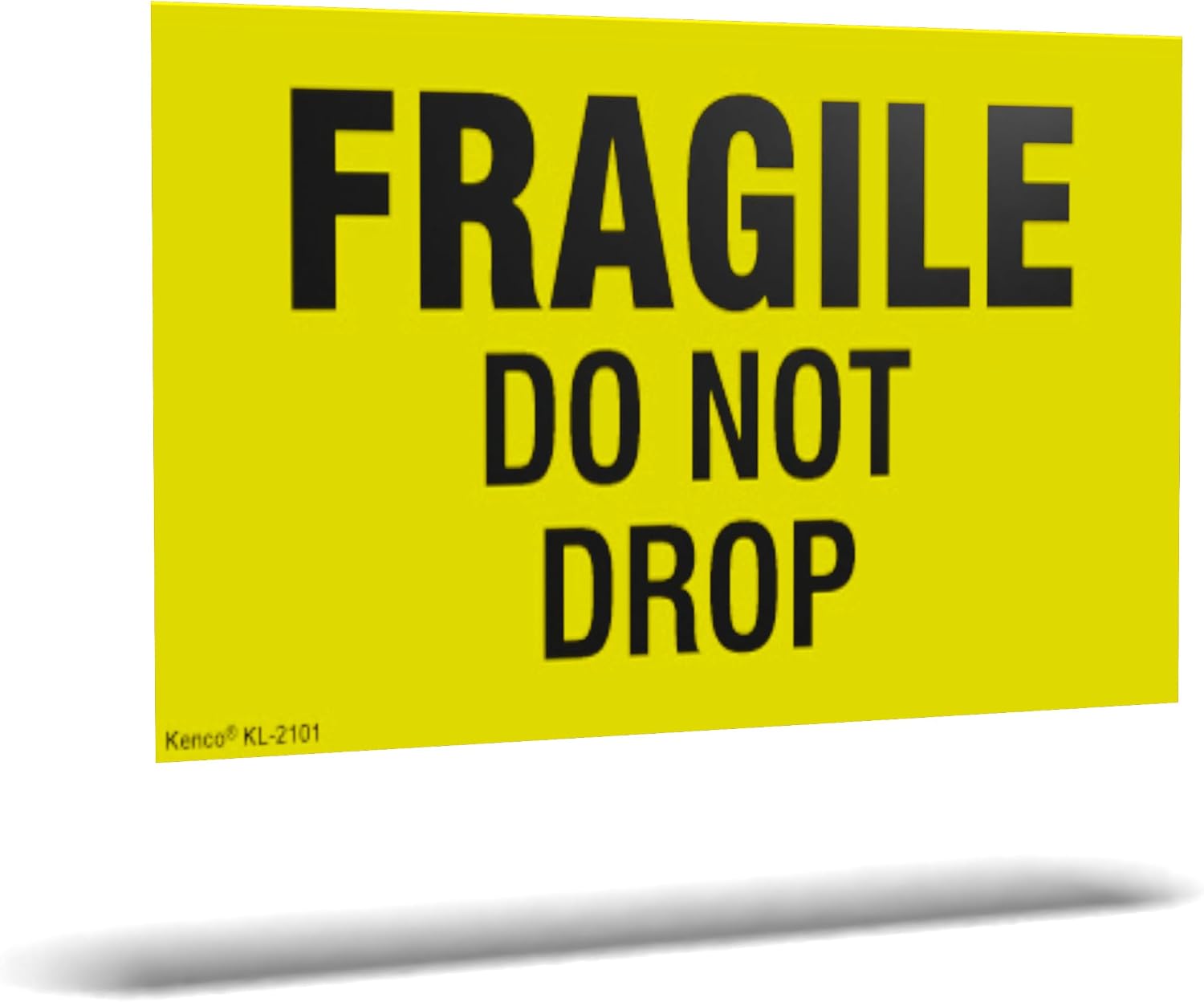 Kenco 3" X 5" Fragile Do not Drop Fluorescent Shipping Label Stickers - 500 Permanent Adhesive Labels Per Roll (Pack of 2)