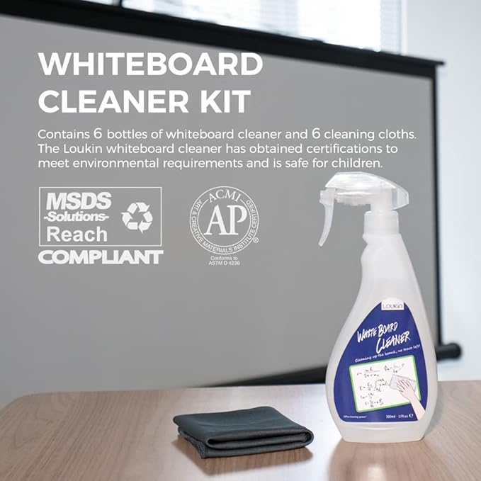 loukin Non-Toxic Whiteboard Cleaner, 17 fl oz Dry Erase Board Cleaner, Low-Odor - Image 2