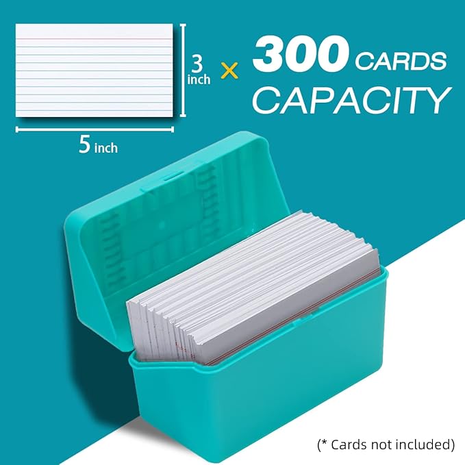 H4D Index Card Holder 3x5, Index Card Box Organizer Case, 3x5 Flash Note Card - Image 3