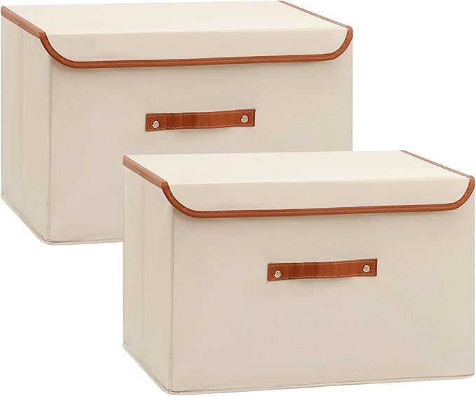 Tuza 2-Pack Large Fabric Storage Bins by TidySpaceSoftlyStyled