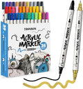 TRANSON 36 Color Bold and Fine Dual-tip Acrylic Paint Pen Set by Transon