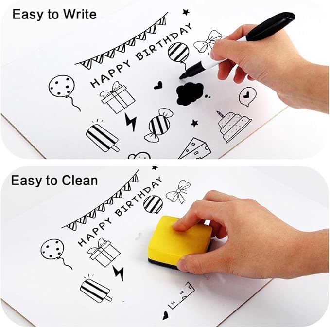 Dry Erase Lapboards, HERKKA 25 Pack Double Sided Dry Erase Lap Boards 9 x 12.5 - Image 4