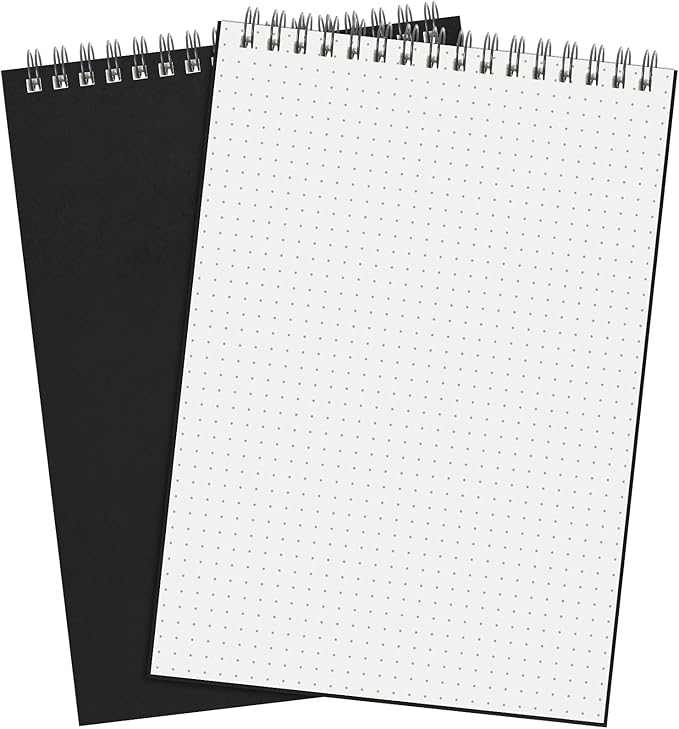 Engrowtic Dot Grid Notebook Top Spiral Notebook A5 Size Bullet Dotted Paper by Engrowtic