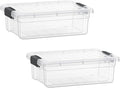 Superio Storage Bins with Lids- 2 Pack, 4.5 Qt Clear Boxes by Superio
