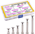 Socell 130pcs Phillips Chicago Screw Binding Screws Posts Assortment Kit for Scrapbook Photo Albums Craft and DIY Leather Decoration Bookbinding(M5 x 5/10/15/25/35/45/55)