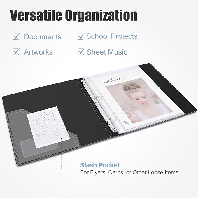Uquelic 50-Pocket Binder with Plastic Sleeves - Image 2