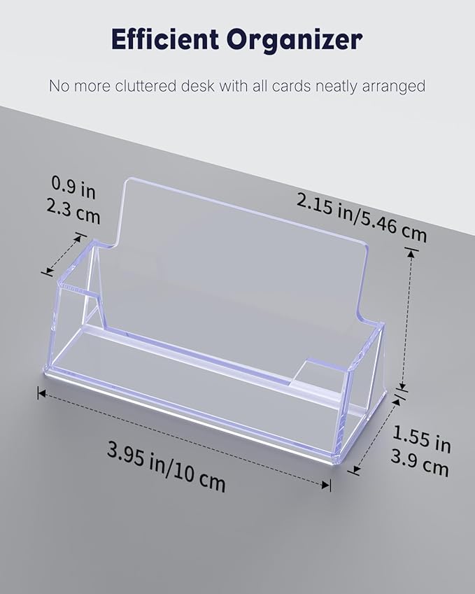 Uniclife 2 Pack Acrylic Business Card Holder - Image 2