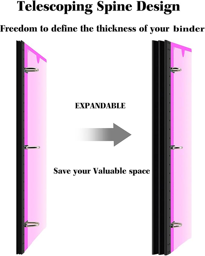 INFUN 1 Inch Telescoping 3 Ring Binder - Image 2