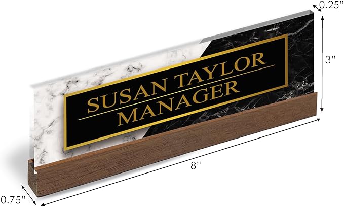 Artblox Personalized Office Desk Name Plate and Business Card Holder | Clear - Image 2