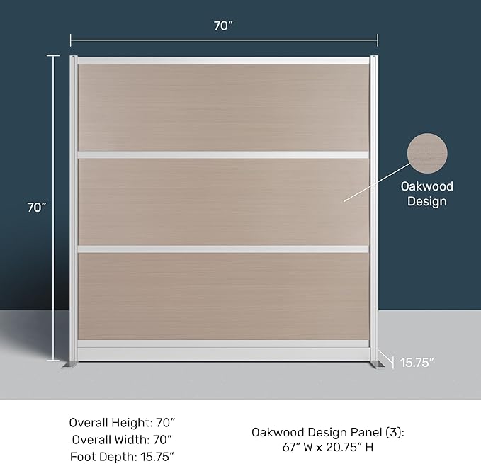 Stand Up Desk Store Oakwood Aesthetic Modular Walls | Room Divider Wall - Image 5