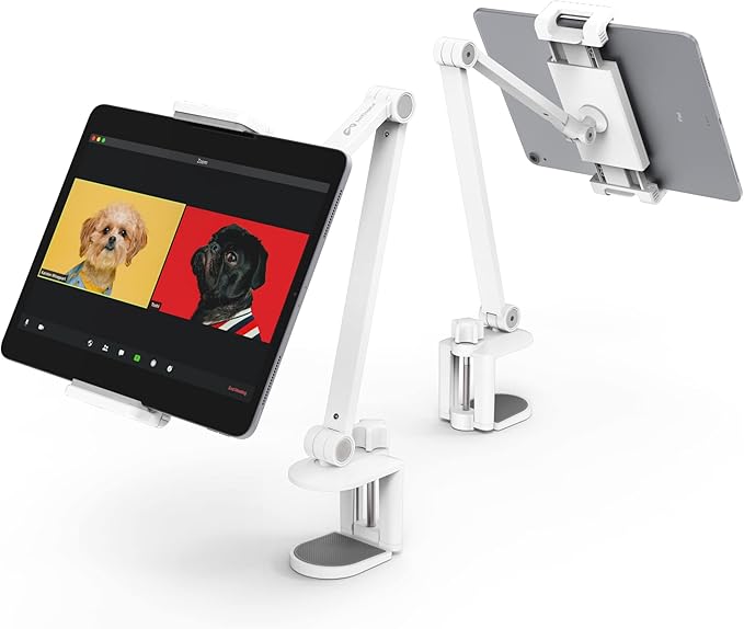 iPad Desk Mount, Adjustable Tablet Holder Clamp, 360 degree Rotation, Sturdy by Inifispce