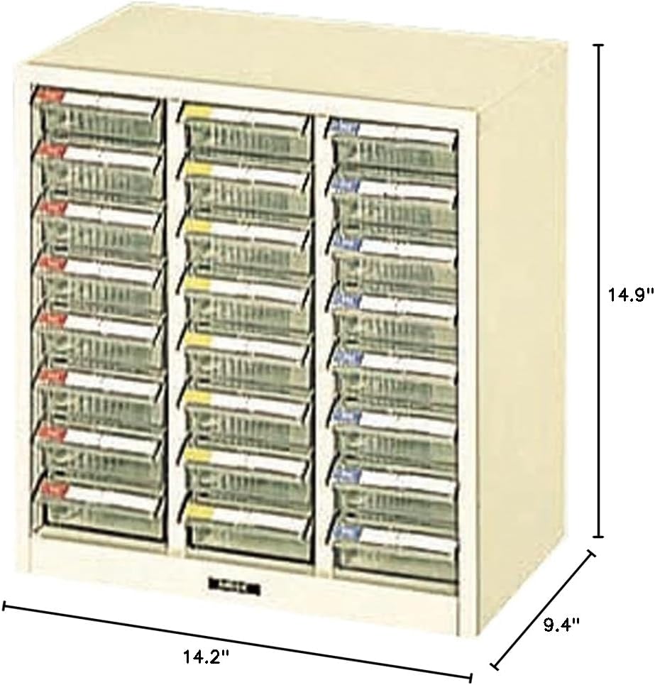 Nakabayashi PC-24 Pick Case, Shallow 8 Tiers, Ivory